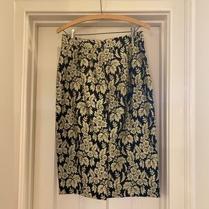 JCREW Viscose and Mettalic Fiber pencil skirt
